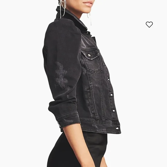 NWOT Retrofete Ada Jean Jacket in Faded Black Size Small - Picture 4 of 11